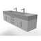 Castello Usa Nile 72" Wall Mounted  Gray Vanity With Gray Top And Brushed Nickel Handles CB-MC-72G-BN-2053-GR - alternate 8